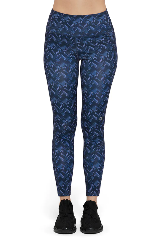 Amante Women's Skinny Fit Printed Blue Tights